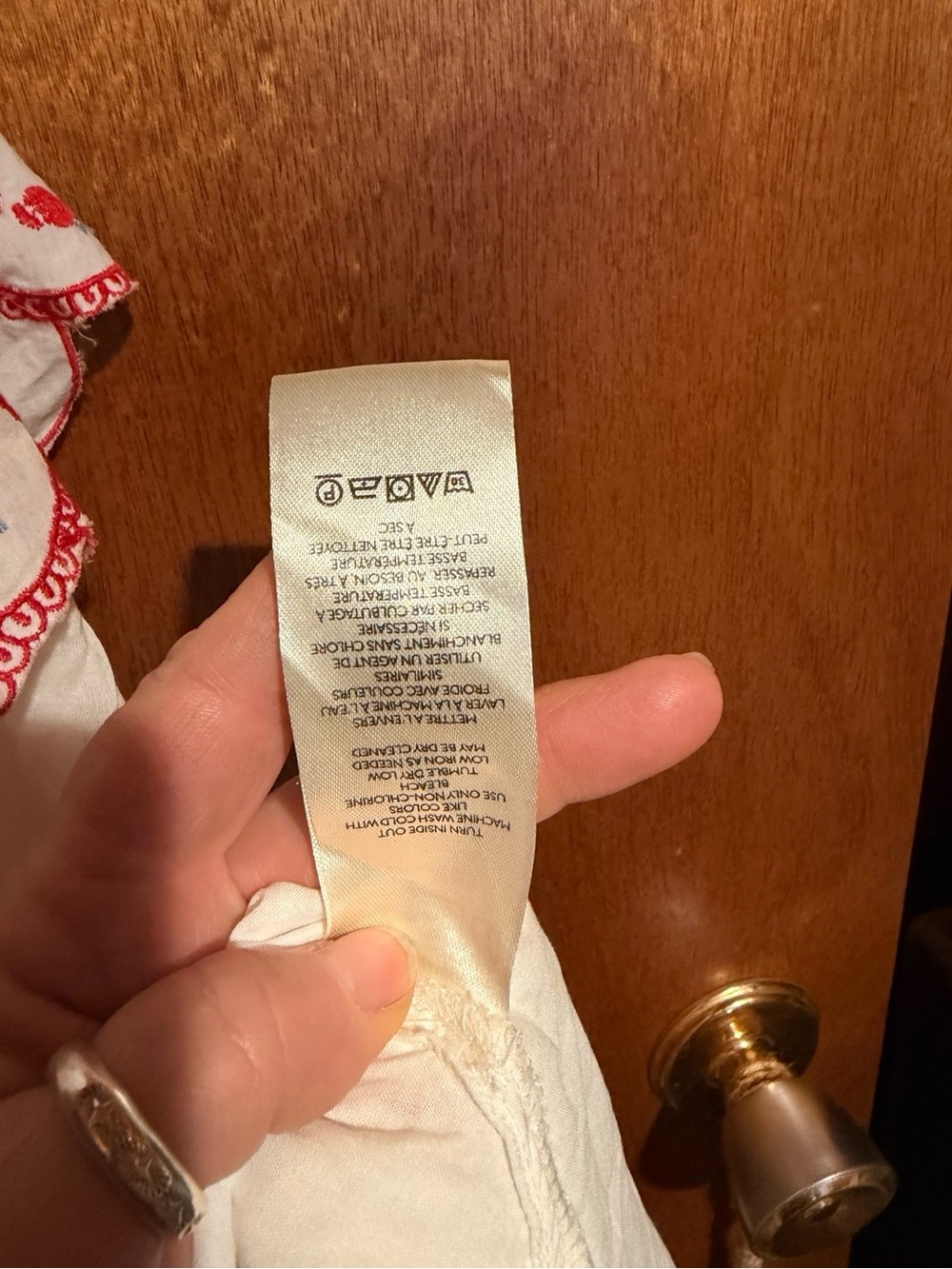 Free People Valenciana Midi Dress L Ivory Red Embroidered NWOT $248 Retail - Picture 4 of 6
